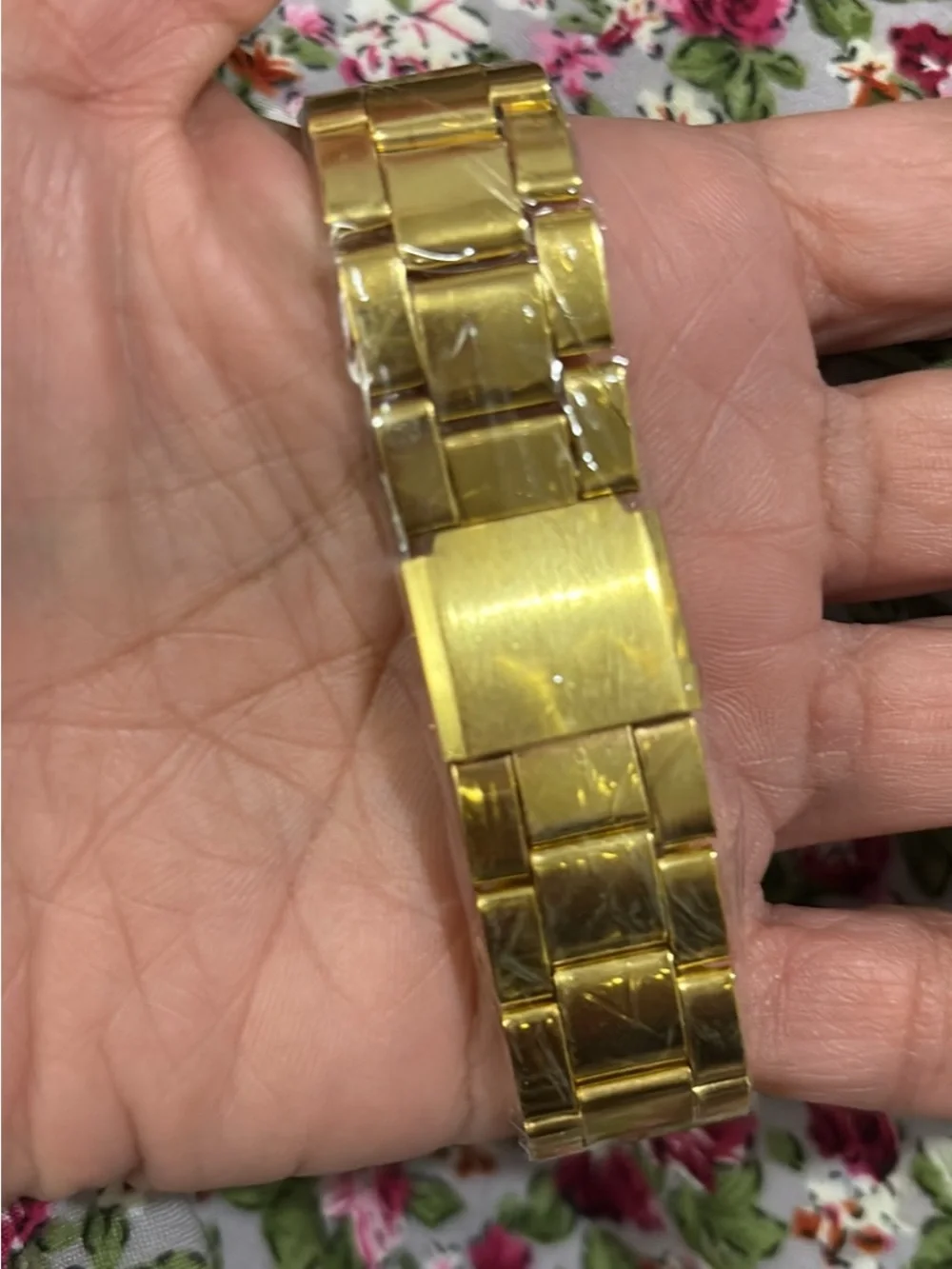 Geneva Gold Tone Watch with Black Dial